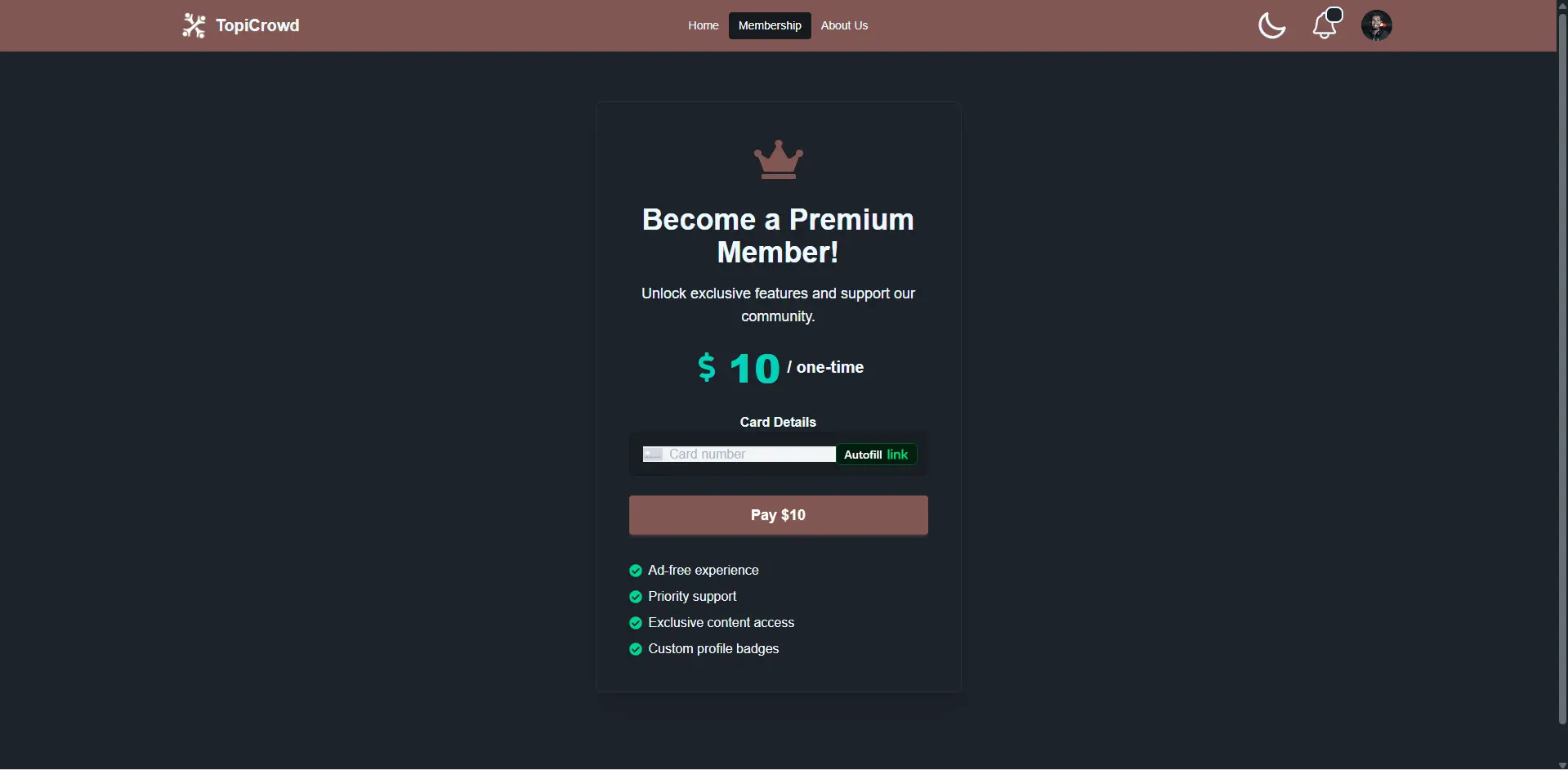 TopiCrowd (Full Stack Forum) interface preview